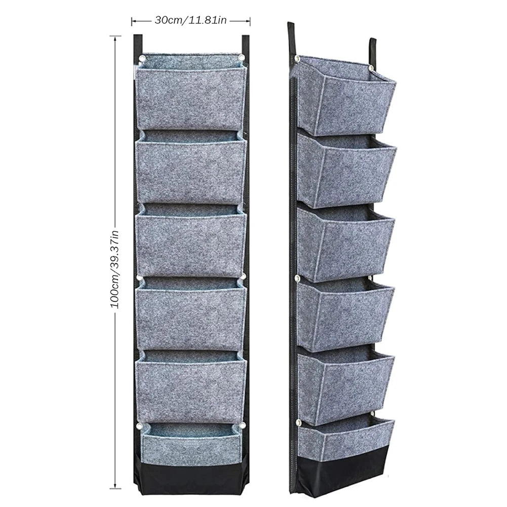 6 Pocket Vertical Garden Planter Bag — Wall Mounted Grow Pots for Flowers, Veg & Fruit