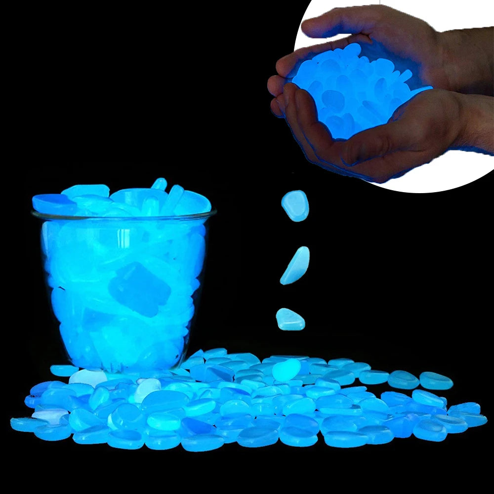 Glow in the Dark Garden Pebbles — 
Luminous Stones for Pathways, 
Lawn & Patio Decor (100pcs)