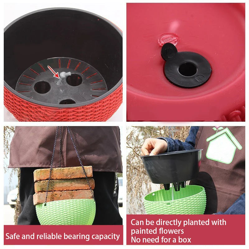 Resin Hanging Plant Pot Basket — 
Wall Mounted Flower Pot Holder 
for Outdoor Garden & Wall Decor