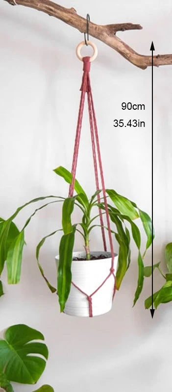 Handmade Macrame Plant Holder 100% 
Cotton — Hanging Basket for Wall, 
Courtyard & Garden Flower Pots
