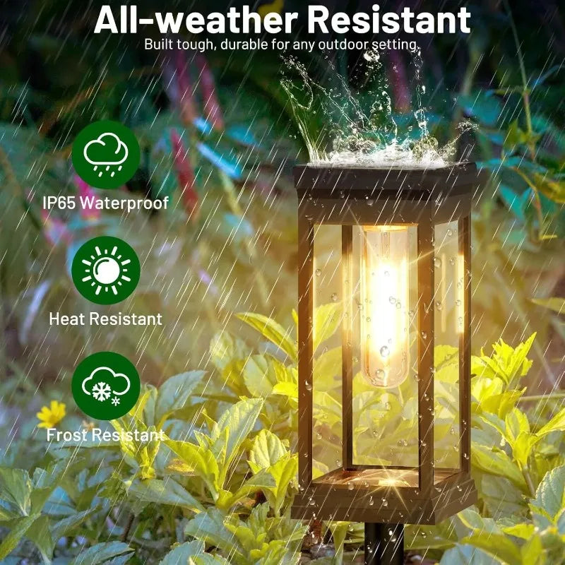 Waterproof Bright Solar Pathway Lights Energy Efficient LED Landscape Lamps for Yard Garden Walkway Driveway Night Illumination