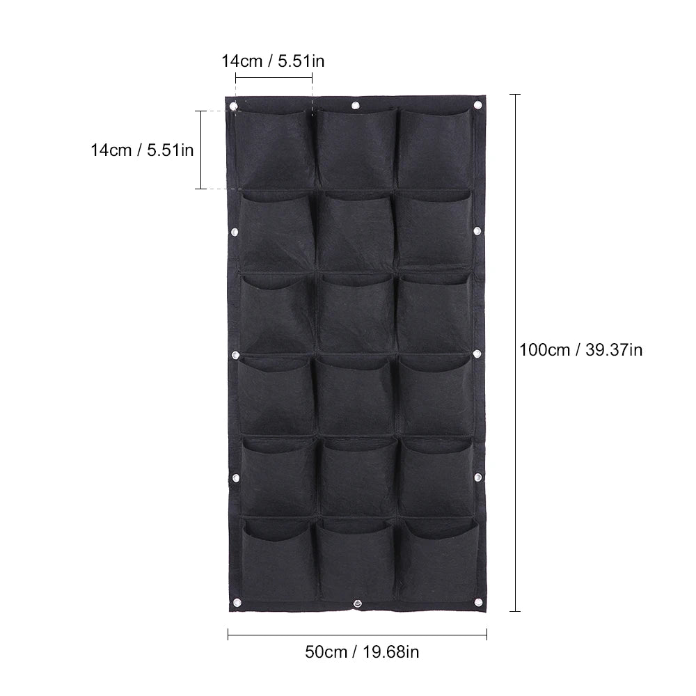 Garden Green Wall 18 Pockets Planting Bag  Vertical Wall Planter Garden Balcony Plant Grow Bag Gardening Accessory Herb