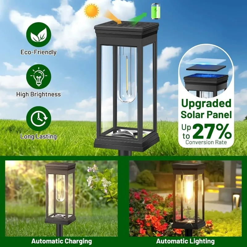 Waterproof Bright Solar Pathway Lights Energy Efficient LED Landscape Lamps for Yard Garden Walkway Driveway Night Illumination