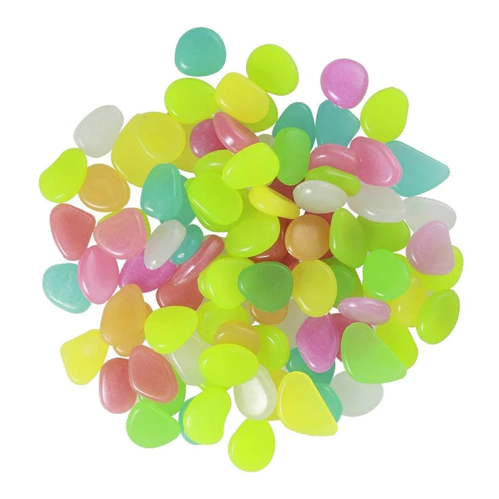 Glow in the Dark Garden Pebbles — 
Luminous Stones for Pathways, 
Lawn & Patio Decor (100pcs)
