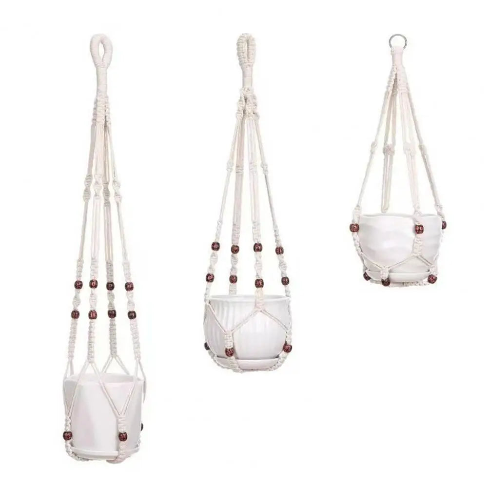 Boho Macrame Plant Hanger Set — 
Strong Cotton Rope Hanging Basket 
for Home & Garden Flower Pot Decor