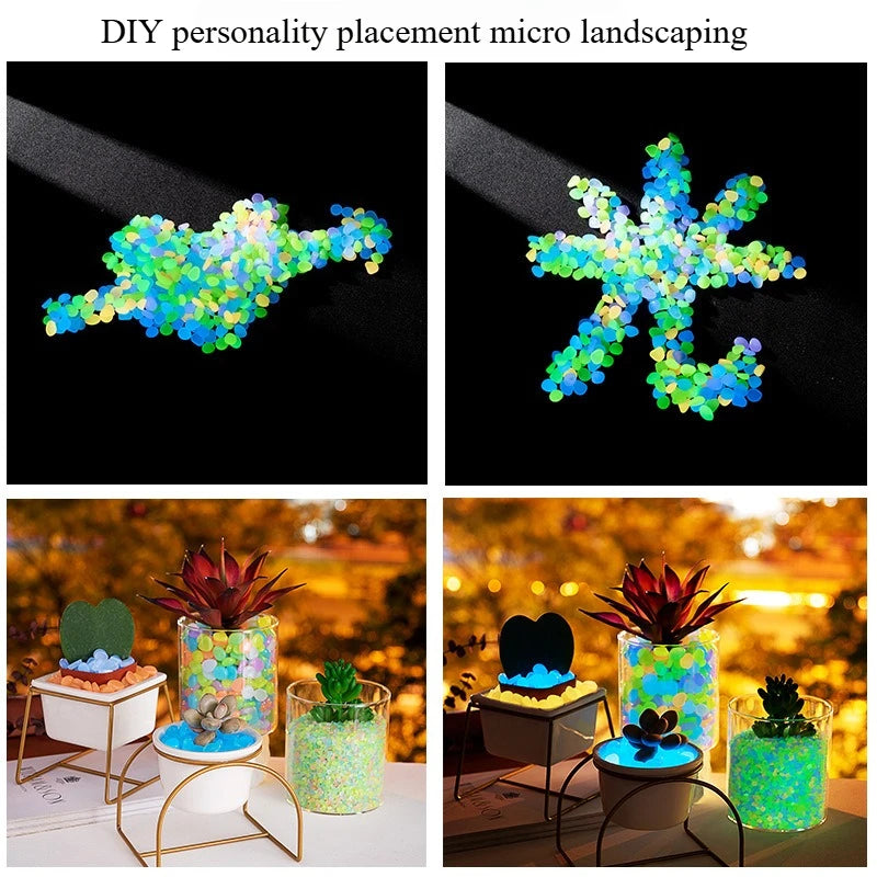 Solar Powered Glow in the Dark 
Pebbles — Blue Luminous Pathway 
Stones for Garden & Landscape Decor