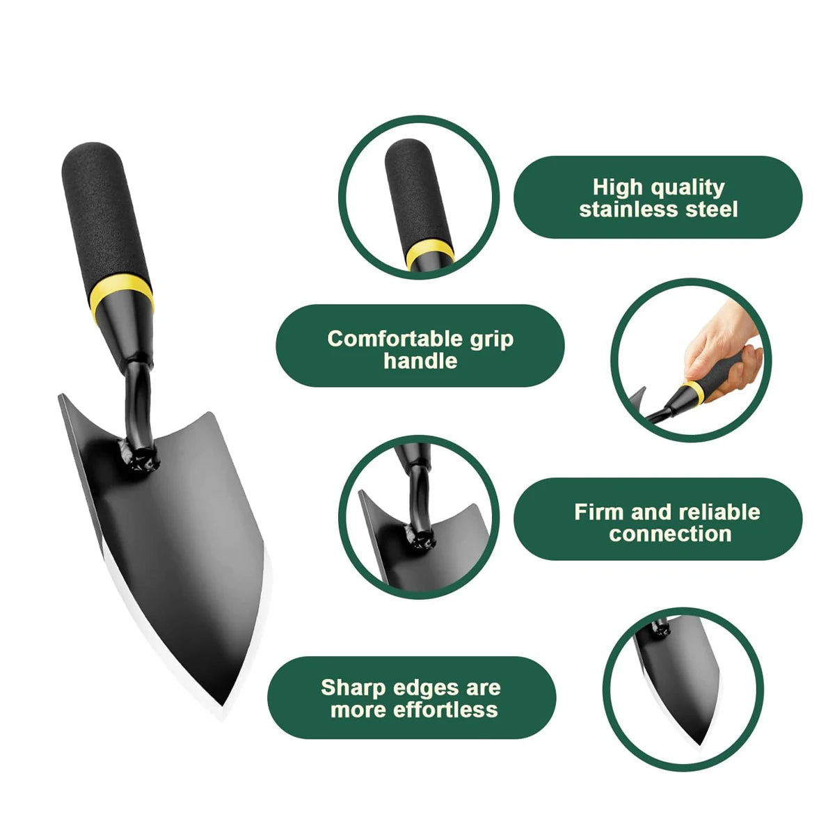 Stainless Steel Mini Garden Shovel — 
Multifunctional Hand Tool for Outdoor 
Planting, Digging & Soil Work
