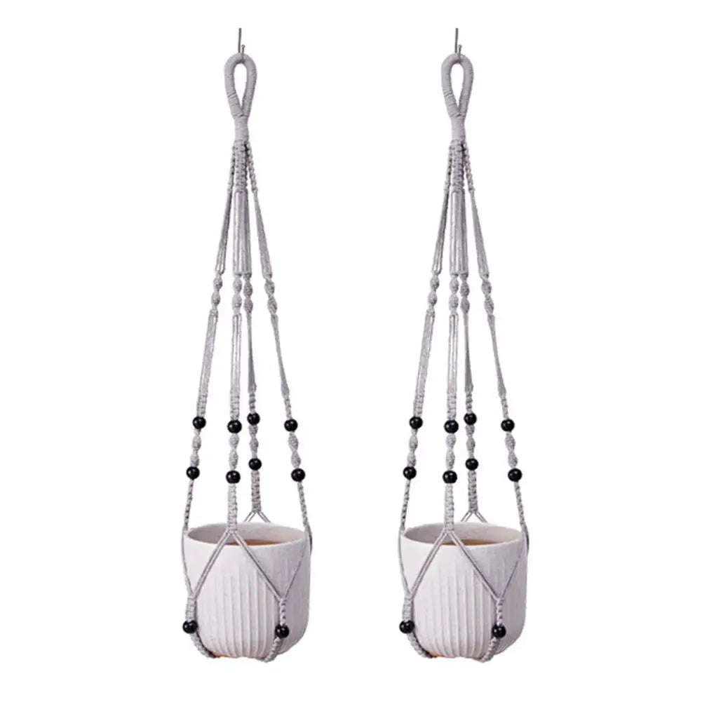 Boho Macrame Plant Hanger Set — 
Strong Cotton Rope Hanging Basket 
for Home & Garden Flower Pot Decor