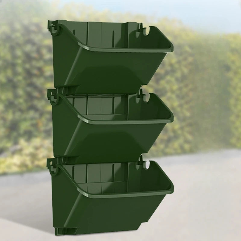 Hanging Vertical Garden Planter Boxes — Wall Mounted Plastic Flower Pots & Plant Containers