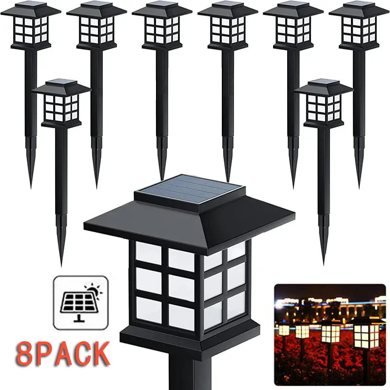 8 Pack Solar Pathway Garden Lights 
— Waterproof Outdoor Landscape Lamps 
for Yard, Patio & Driveway Decor
