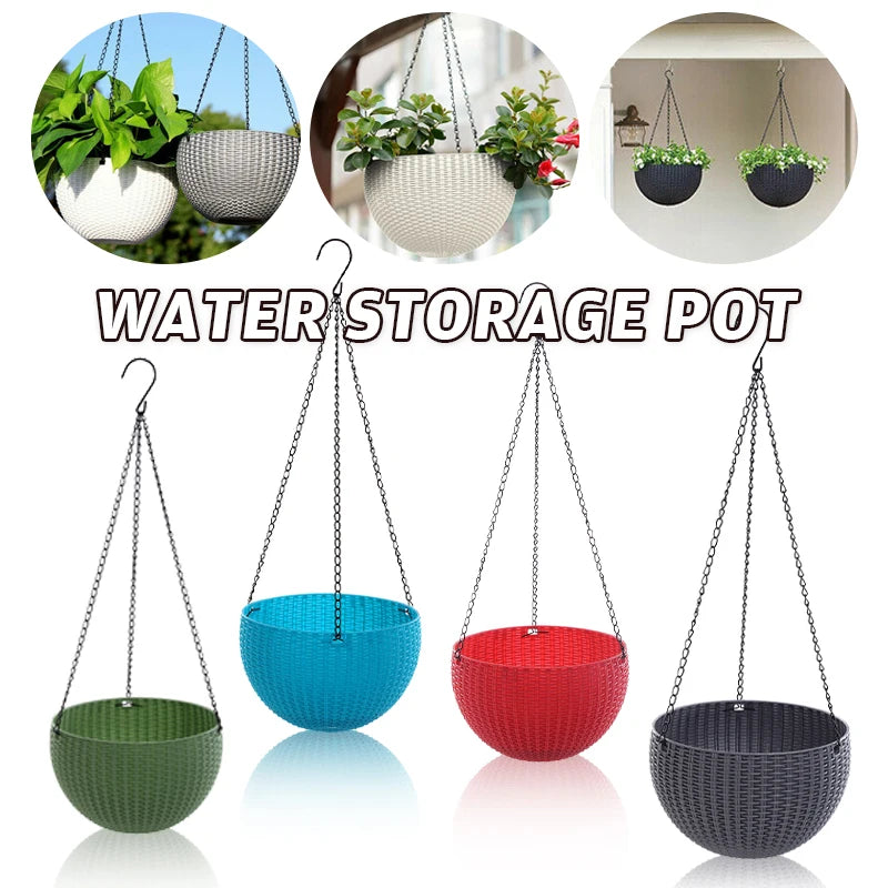 Resin Hanging Plant Pot Basket — 
Wall Mounted Flower Pot Holder 
for Outdoor Garden & Wall Decor