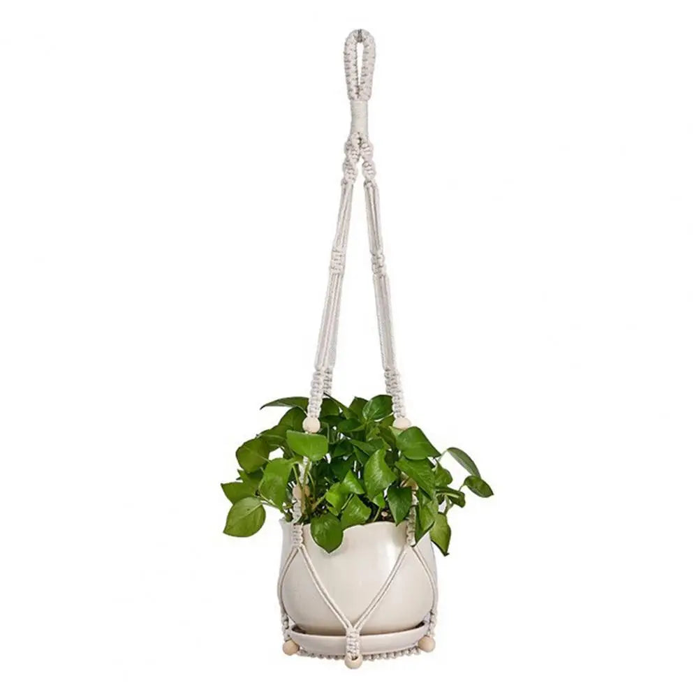 Boho Macrame Plant Hanger Set — 
Strong Cotton Rope Hanging Basket 
for Home & Garden Flower Pot Decor