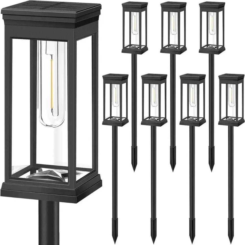 8 Pack Solar Pathway Garden Lights 
— Waterproof Outdoor Landscape Lamps 
for Yard, Patio & Driveway Decor
