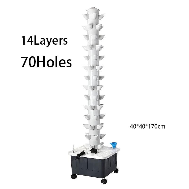 14 Layer Hydroponic Vertical Tower Garden — 70 Hole Indoor Growing System