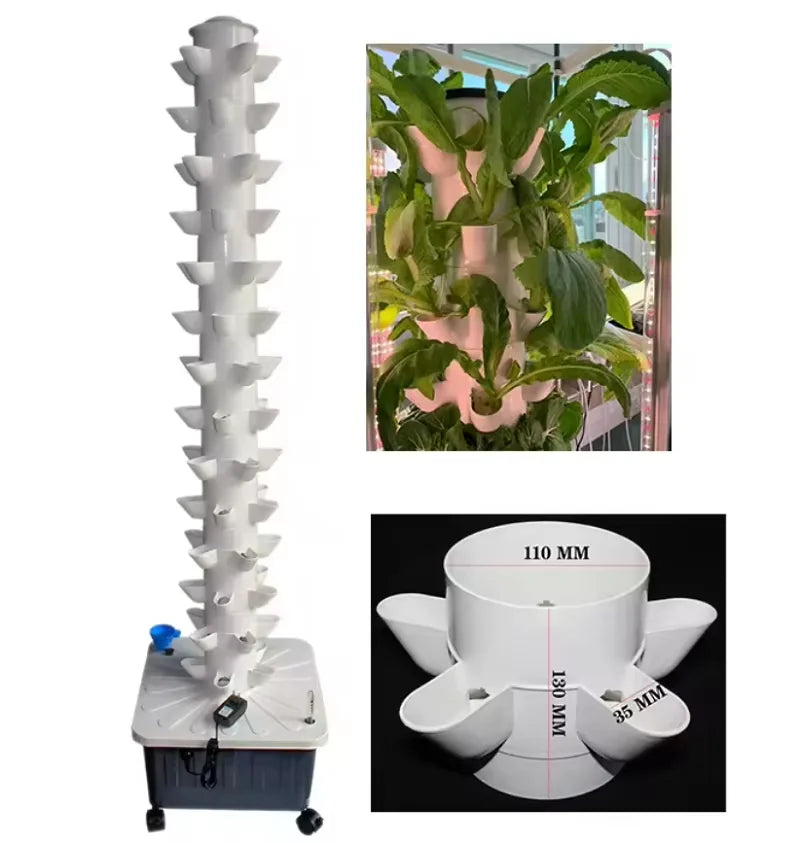 14 Layer Hydroponic Vertical Tower Garden — 70 Hole Indoor Growing System