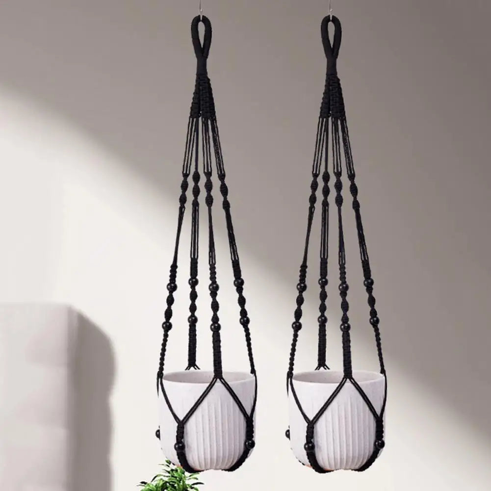 Boho Macrame Plant Hanger Set — 
Strong Cotton Rope Hanging Basket 
for Home & Garden Flower Pot Decor