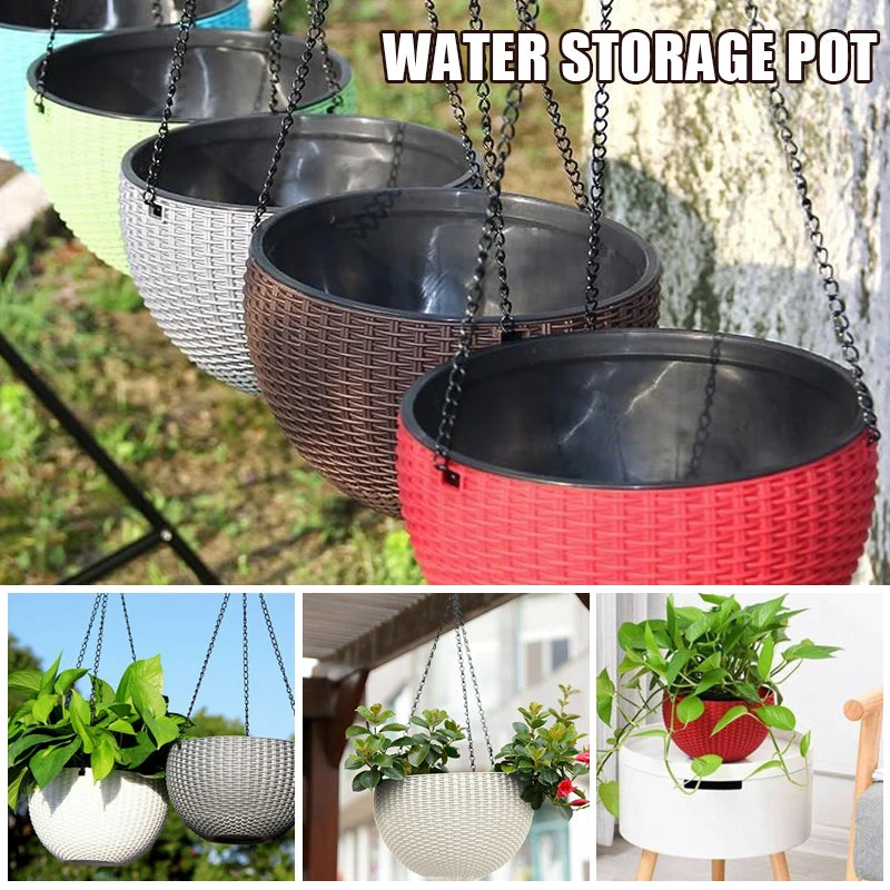 Resin Hanging Plant Pot Basket — 
Wall Mounted Flower Pot Holder 
for Outdoor Garden & Wall Decor