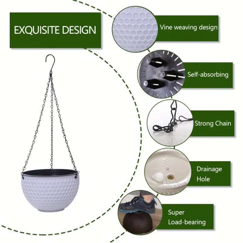 Macrame Hanging Planter Basket — 
Indoor & Outdoor Flower Pot Holder 
for Home Decor & Garden Display