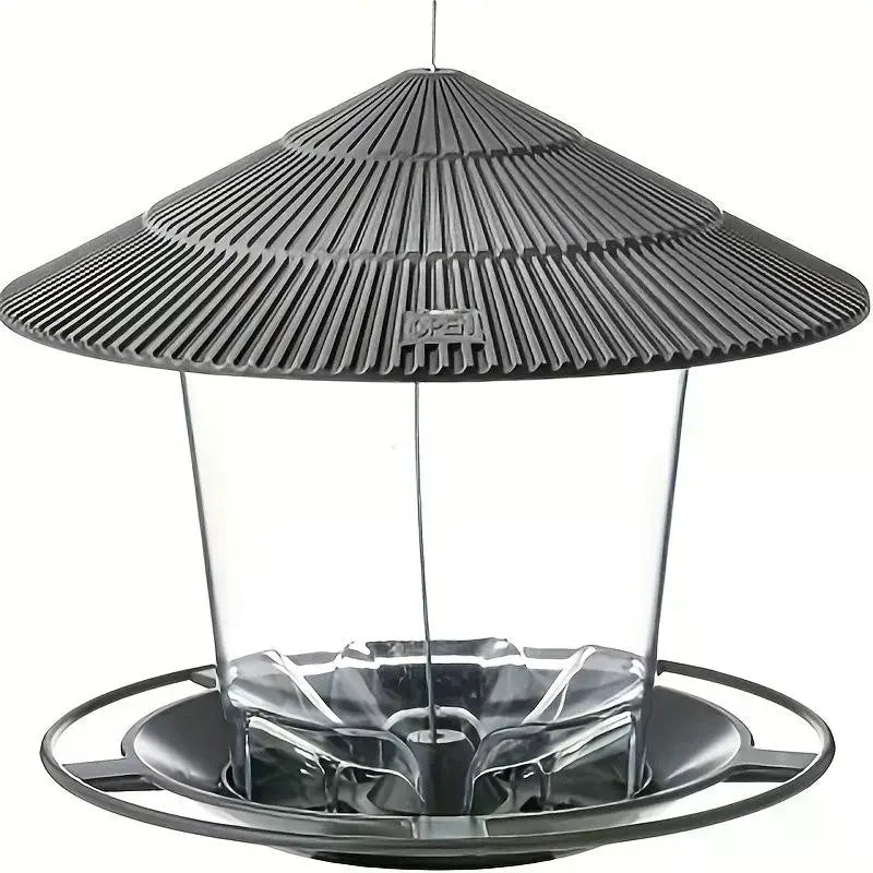 Automatic Hanging Gazebo Bird Feeder House | Outdoor Garden Wild Bird Feeding Station with Rope